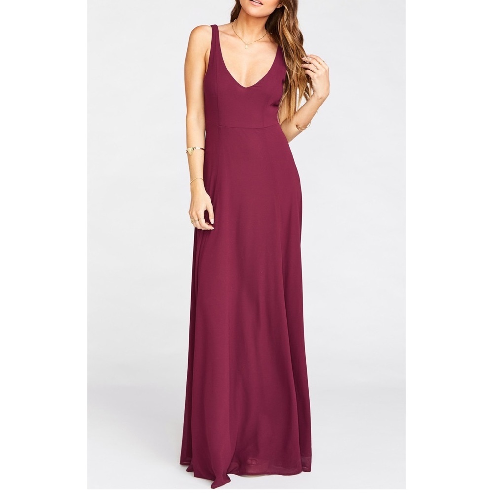 NWT SMYM Jenn Maxi Dress Merlot Chiffon
